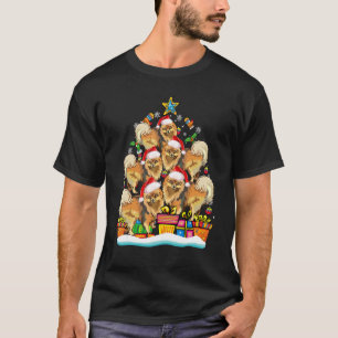 Pomeranian Christmas Tree Ornament Santa Hat Dog T-Shirt