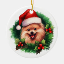 Pomeranian Christmas Wreath