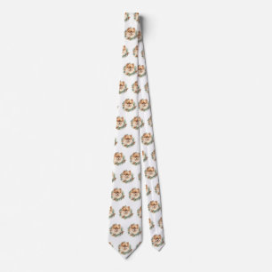 Pomeranian Christmas Wreath Festive Pup Tie