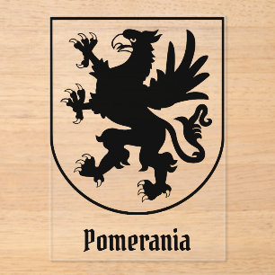 Pomeranian Coat of Arms Black and White Heraldic Acrylic Invitations