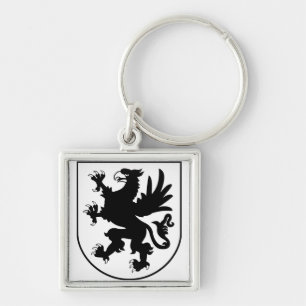 Pomeranian Coat of Arms Black and White Heraldic Key Ring