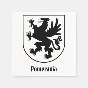 Pomeranian Coat of Arms Black and White Heraldic Napkin