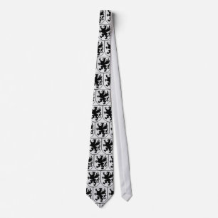 Pomeranian Coat of Arms Black and White Heraldic Tie