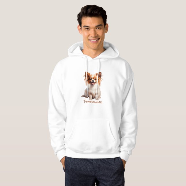 Pomeranian Colour Silhouette Hoodie (Front Full)