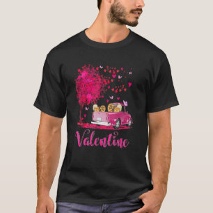 Pomeranian Couple Truck Happy Valentine's Day T-Shirt