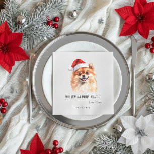 Pomeranian Custom Pet Christmas Wedding  Paper Napkin