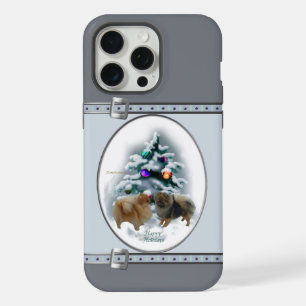 Pomeranian Cute Blue Christmas Holidays iPhone 15 Pro Max Case