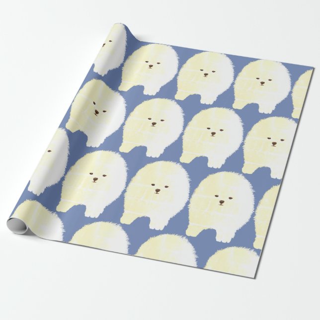 Pomeranian, Cute Flufft Dog  Wrapping Paper (Unrolled)