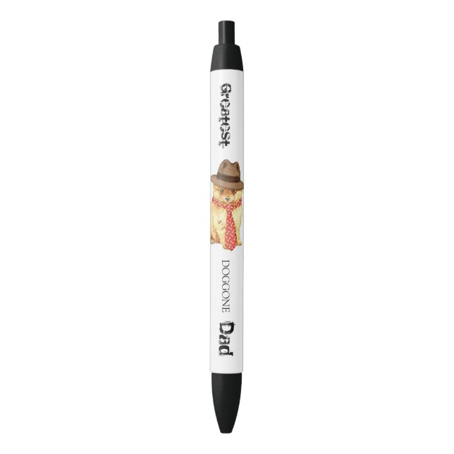 Pomeranian Dad Black Ink Pen (Front Vertical)