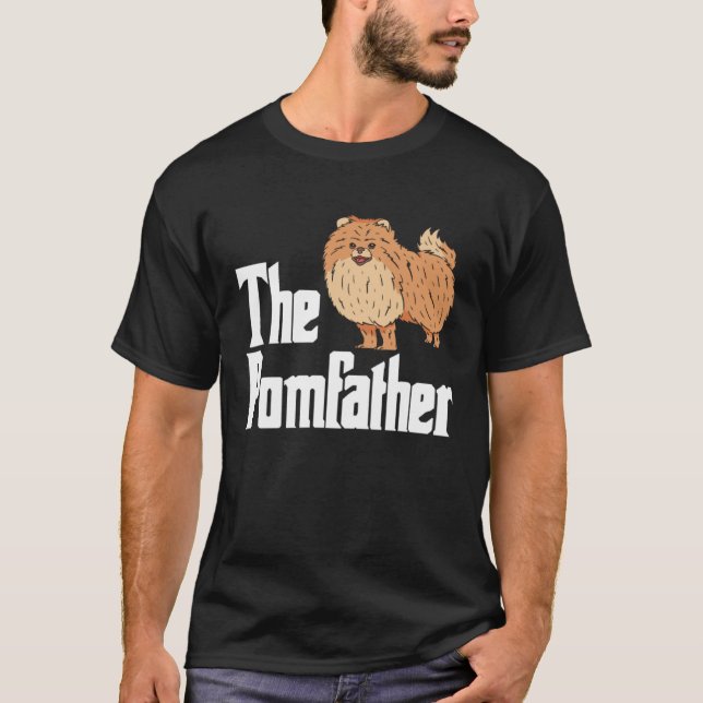 Pomeranian Dad Daddy Pom Dog  Pomeranian Owner T-Shirt (Front)