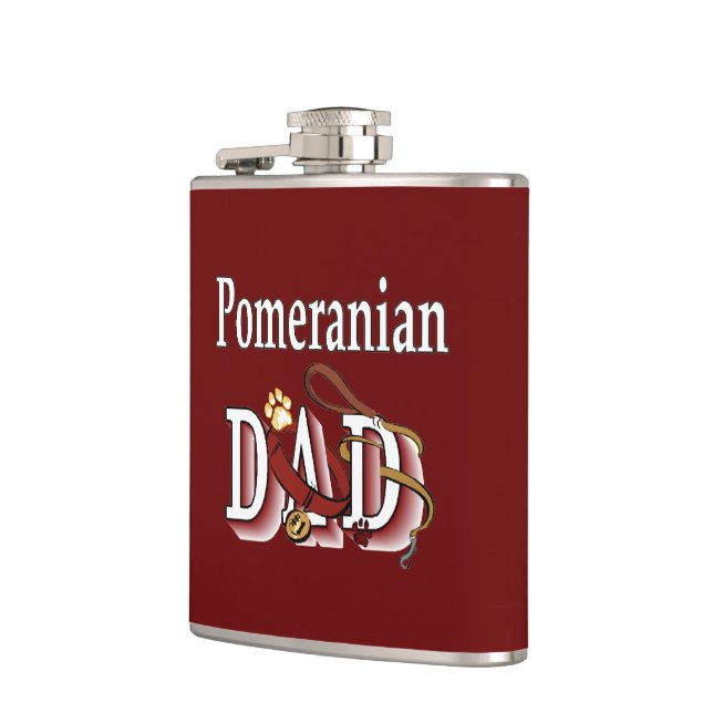 Pomeranian Dad Hip Flask (Left)