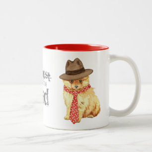 Pomeranian Dad Two-Tone Coffee Mug
