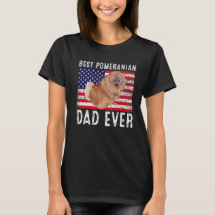 Pomeranian Dad Usa American Flag Pomeranian Dog  O T-Shirt