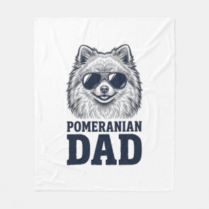 Pomeranian Dad Vintage Engraving Dog Lover Design_ Fleece Blanket