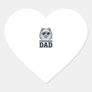 Pomeranian Dad Vintage Engraving Dog Lover Design_ Heart Sticker