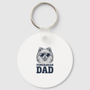 Pomeranian Dad Vintage Engraving Dog Lover Design_ Key Ring