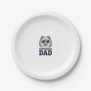 Pomeranian Dad Vintage Engraving Dog Lover Design_ Paper Plate