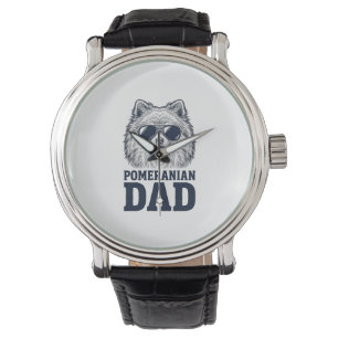 Pomeranian Dad Vintage Engraving Dog Lover Design_ Watch