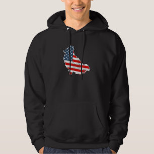 Pomeranian Dog American Flag Patriotic Pet  4th Of Hoodie
