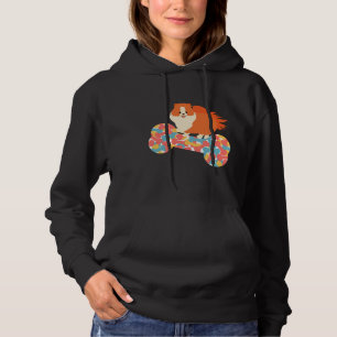 Pomeranian Dog And Colorful Dog Bone Hoodie