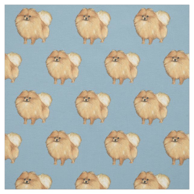 Pomeranian Dog Art Fabric (Swatch)