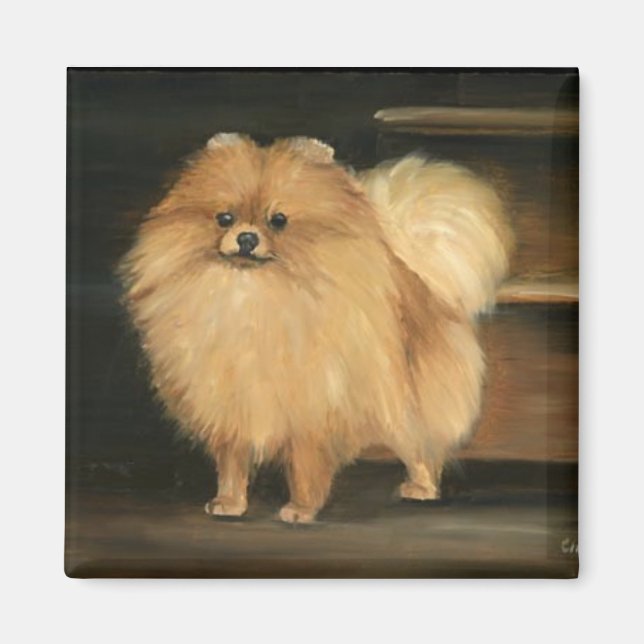 Pomeranian Dog Art Magnet (Front)