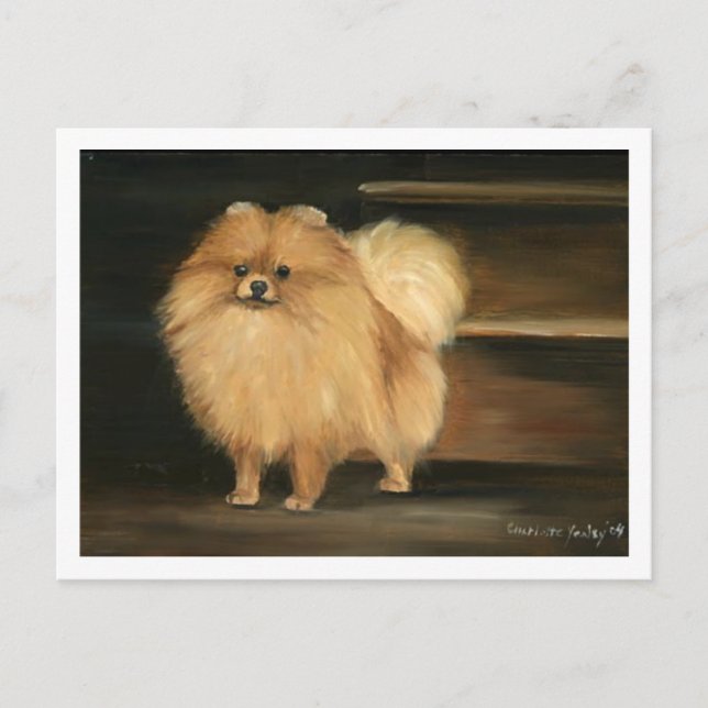 "Pomeranian" Dog Art Reproduction Postcards (Front)