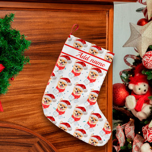 Pomeranian Dog Breed Christmas Stars Small Christmas Stocking