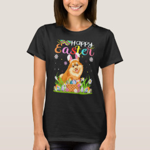 Pomeranian Dog Bunny Egg Hunt Pomeranian Happy Eas T-Shirt