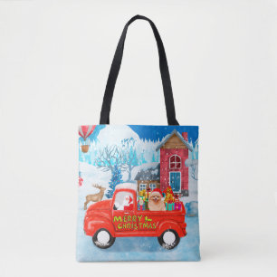 Pomeranian Dog Christmas Delivery Truck Snow Tote Bag