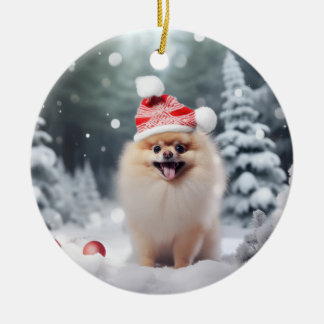 Pomeranian Dog Christmas Keepsake Ceramic Tree Decoration