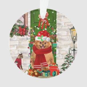 Pomeranian Dog Christmas Ornament