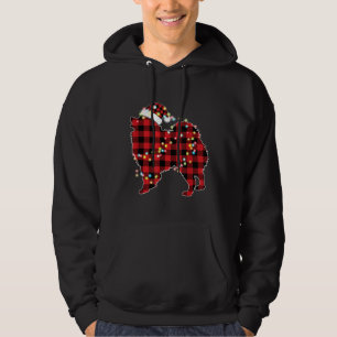 Pomeranian Dog Christmas Red Plaid Pyjamas Hoodie
