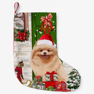 Pomeranian Dog Christmas   Small Christmas Stocking