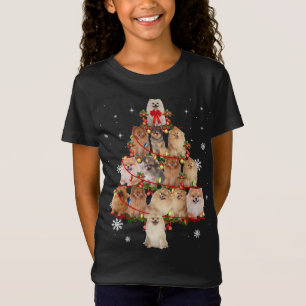 Pomeranian Dog Christmas Tree Lights Funny Dog Xma T-Shirt