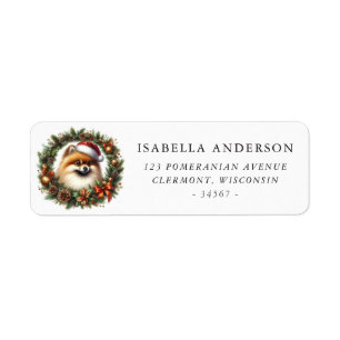 Pomeranian Dog Christmas Wreath Personalised