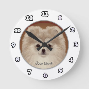 Pomeranian dog  clock