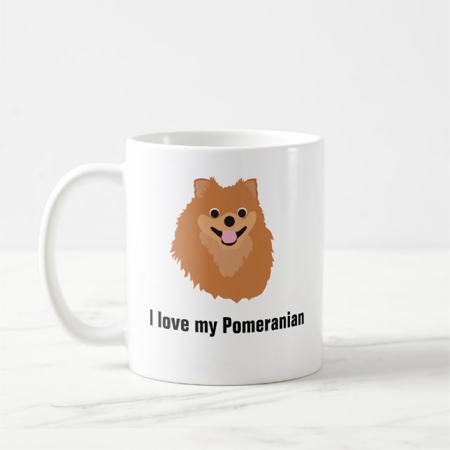 Pomeranian Dog Coffee Mug - I love my Pomeranian (Left)
