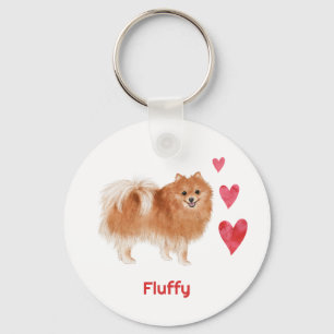 Pomeranian Dog Custom Name   Key Ring