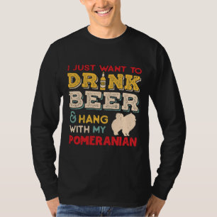 Pomeranian Dog Dad Beer Lover T-Shirt