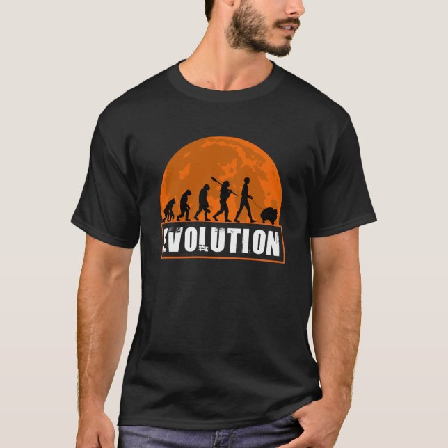 Pomeranian Dog Dad Human Evolution T-Shirt (Front)