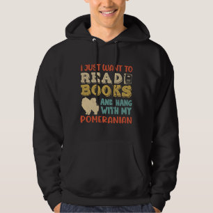 Pomeranian Dog Dad Mum And Book Lover Hoodie