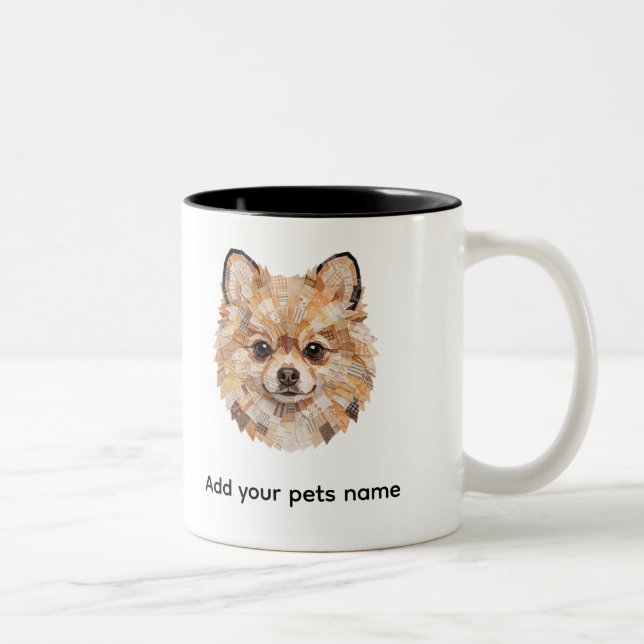 Pomeranian Dog Design  Two-Tone Coffee Mug (Right)