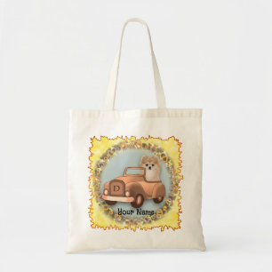 Pomeranian Dog Driving Car Tote Bag