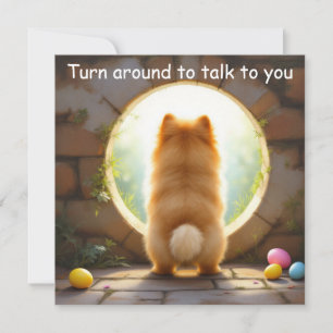 Pomeranian dog - Easter  Holiday Card
