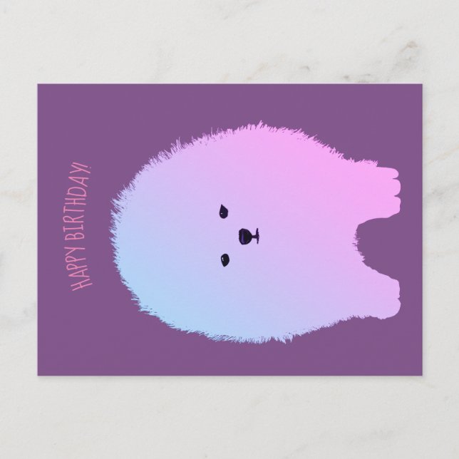Pomeranian Dog, Fluffy Pet Postcard (Front)