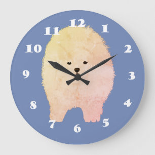Pomeranian Dog, Fluffy Pet Wall Clock