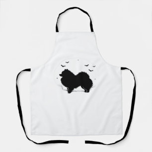 Pomeranian Dog – Halloween Moon Silhouette Classic Apron