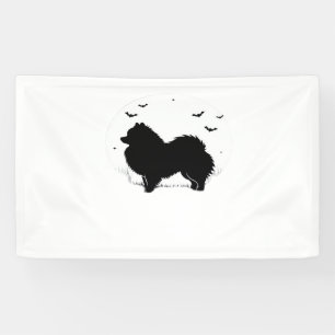 Pomeranian Dog – Halloween Moon Silhouette Classic Banner