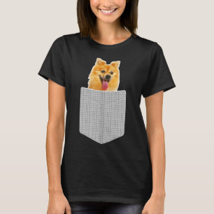 Pomeranian Dog In Pocket Funny Pom Puppy T-Shirt